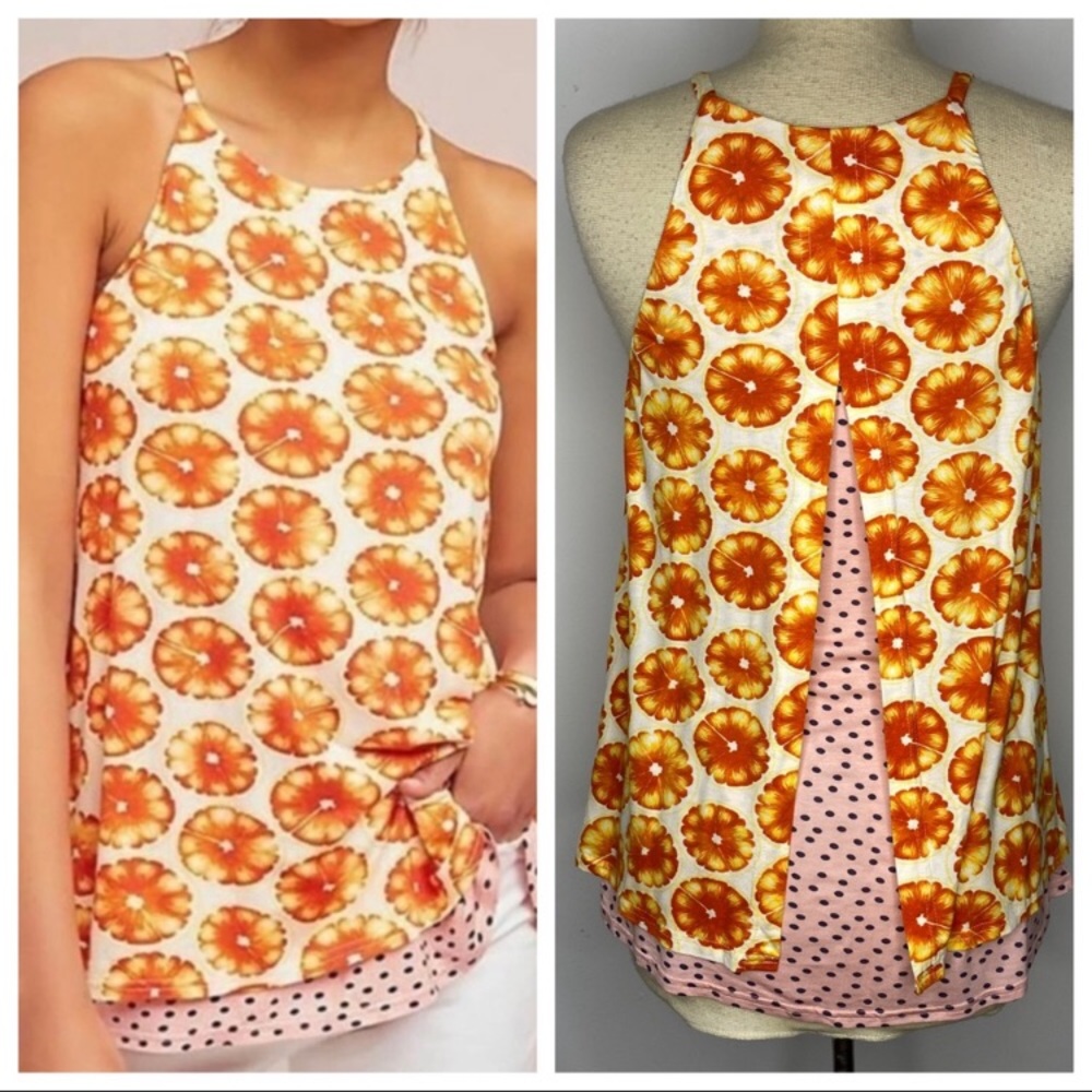 Anthropologie floral split back tank